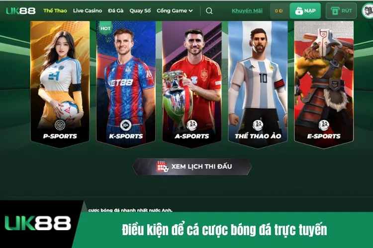 Điều kiện để cá cược bóng đá trực tuyến