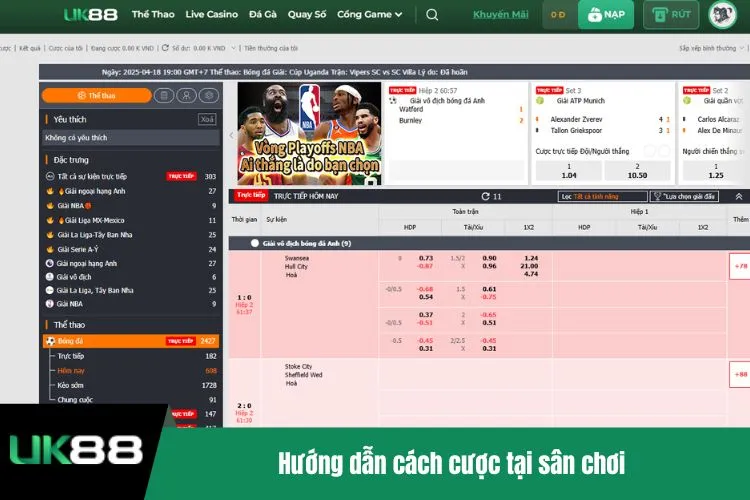 Hướng dẫn cách cược tại sân chơi